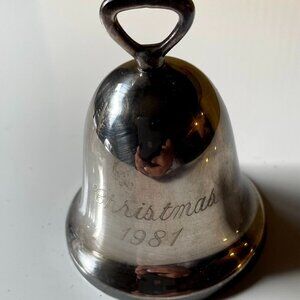 Reed and Barton 1981 Annual Silver Plated Sleigh Christmas Bell Ornament